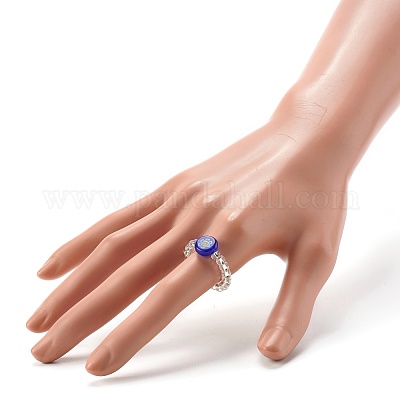 ヒマワリ手作りミルフィオリガラスビーズ指輪子供女性のための 透明なガラスシードビーズリング ミックスカラー usサイズ8（18.1mm）の通販 -  PandaHall（パンダホール）