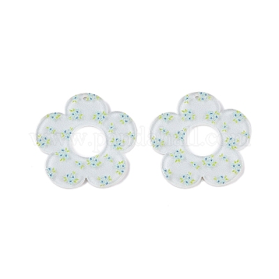 Акриловые подвески с цветочным принтом OACR-T028-06B-1