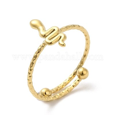 Регулируемое кольцо-змейка из нержавеющей стали 304 для женщин RJEW-I098-11G-1