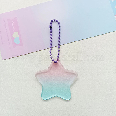 Wholesale Gradient Color Transparent Acrylic Keychain Blanks 