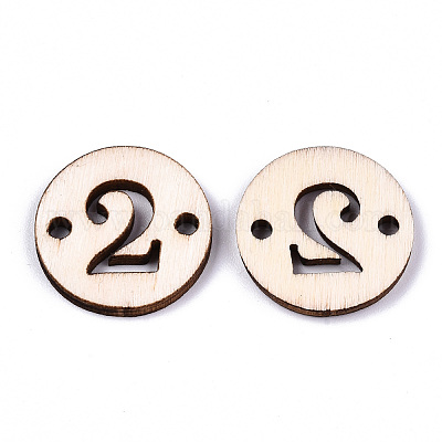 Необработанные соединители звеньев из натурального тополя WOOD-S045-138A-2-1