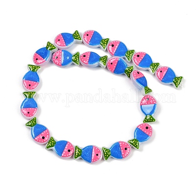 Выпечка окрашенные стеклянные бусины LAMP-F036-02I-1