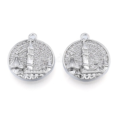 Латунные микропаве прозрачные подвески с фианитом KK-N216-566P-1