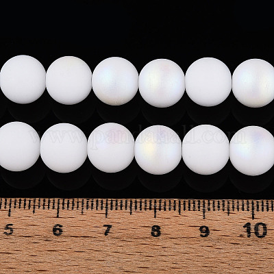 Нити из матовых непрозрачных стеклянных бусин GLAA-T032-P10mm-MBB02-1