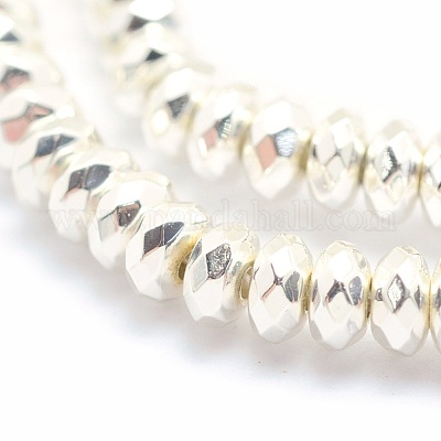 Гальванизировать немагнитных синтетический гематит бисер пряди G-L485-06B-S-1