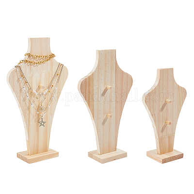 3 сумка 3 стиля подвески из дерева в форме бюста подставки для ювелирных изделий ODIS-DC0001-10-1