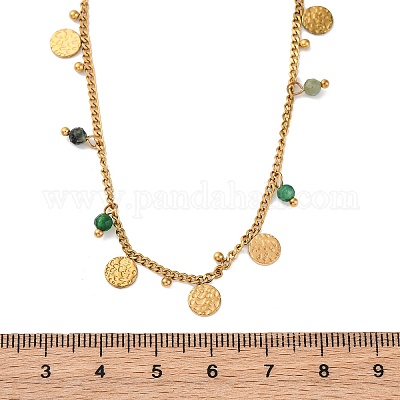 Ожерелья-диски из нержавеющей стали 304 со стразами NJEW-U026-02G-1