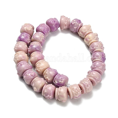 Резные бусины из синтетического коралла&nbsp;BSHE-H114-03B-1