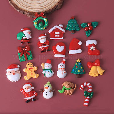 Кабошоны из непрозрачной рождественской смолы CRES-D315-02-1