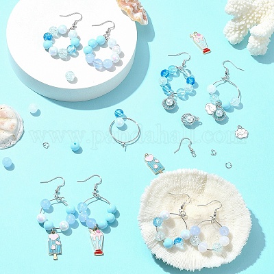 Наборы для изготовления сережек из акриловых бусин своими руками DIY-FS0006-67B-1