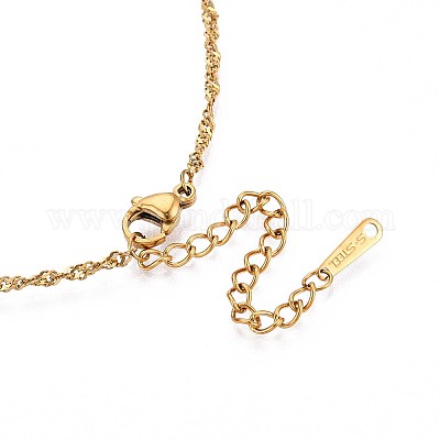 Ожерелья из сингапурской цепочки из нержавеющей стали 304 толщиной 2 мм NJEW-N058-06G-1