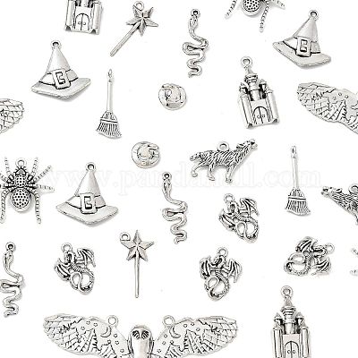 40 шт. 10 стиля подвески из сплава в тибетском стиле на Хэллоуин TIBE-FS0003-30-1