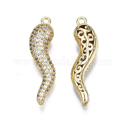 Латунные микропаве прозрачные подвески с фианитом ZIRC-S068-054-NF-1
