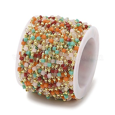 Цепочка из латуни и стекла CHC-A009-04G-04-1