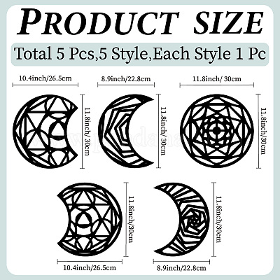 Деревянный кулон с фазой луны HJEW-WH20013-003-1
