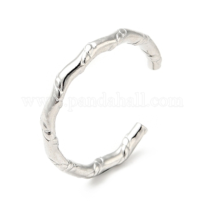 Кольцо-манжета в форме бамбука из нержавеющей стали 304 RJEW-I085-07P-1