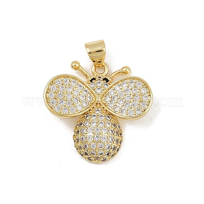 Латунные микро проложить кубического циркония подвески KK-P323-10G-1