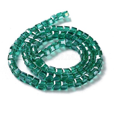 Стеклянные бусины с гальваническим покрытием  EGLA-R030-4x4mm-11-1