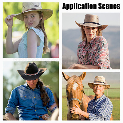 6 шт. 6 стиля резинки для ковбойской шляпы из искусственной кожи и сплава DIY-HY0003-06-1