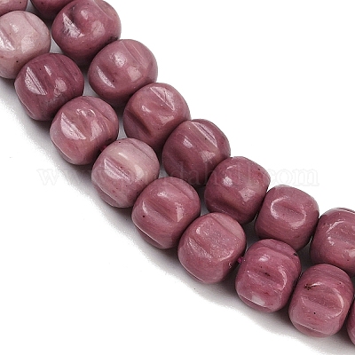 Природные родонит бисер нитей G-Z080-B07-8x6mm-1