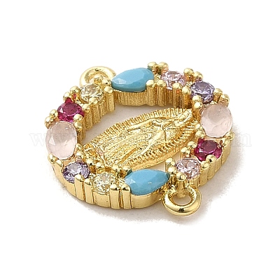 Подвески из латуни с паве из цветного кубического циркония KK-M278-02B-G-1