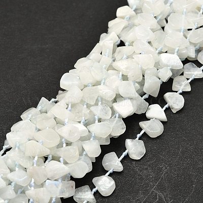 Необработанные грубые натуральные радужные бусины из лунного камня нити G-E576-18-1