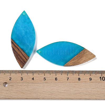 Большие подвески из смолы и дерева WOOD-F015-12G-1