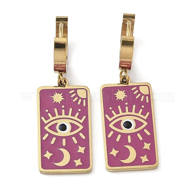 Женские серьги-кольца из нержавеющей стали 304 с эмалью STAS-Z105-01G-03-1