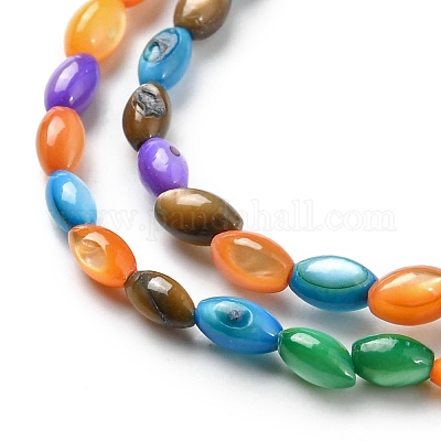 Натуральные пресноводные окрашенные бусы из ракушек SHEL-R129-06-1