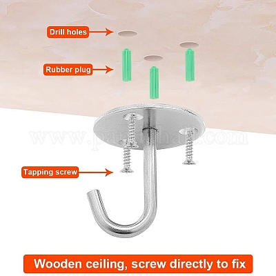 201 Stainless Steel Hook, with Screws and Tightening Device, for Hanging  Coats,Towels, Stainless Steel Color, 52.5x51.5mm, Hole: 4.5mm