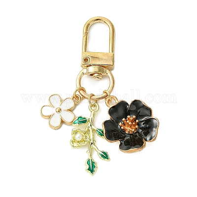 Подвески из эмали из цветочного сплава HJEW-JM02803-02-1