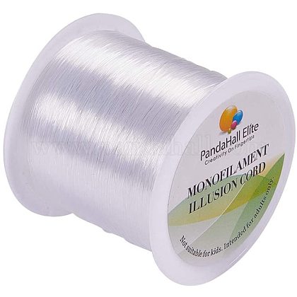 PandaHall 1 Roll 0.25mm Clear Crystal Fishing Thread Nylon Wire Beading String Cord for Bracelets Necklace Jewelry Making NWIR-PH0001-14-0.25mm-1