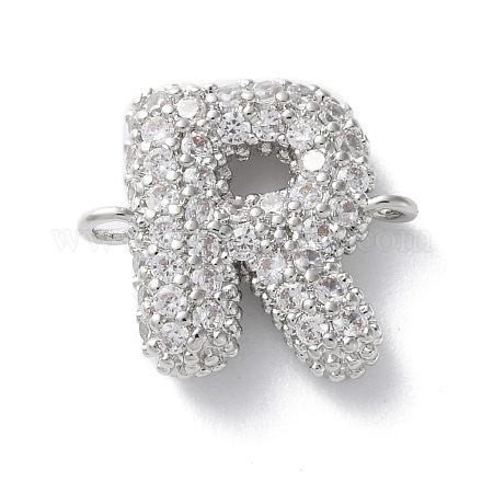 Латунные микро-паве кубические цирконии буквы соединения KK-I717-04R-P-1