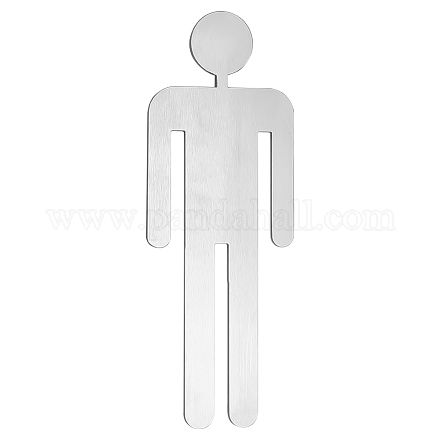 201 ステンレス鋼の toliet インジケータ  浴室トイレの性別記号  男の模様  200x81x3mm DIY-WH0056-40A-1