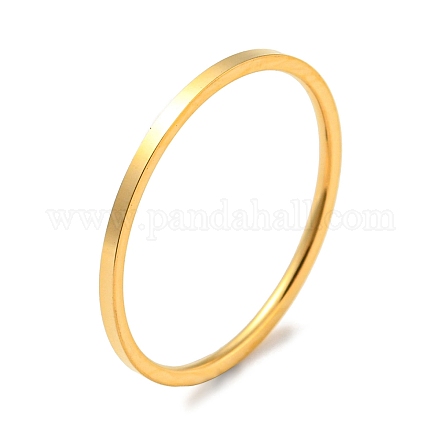 Chapado en iones (ip) 304 anillo de dedo de banda simple de acero inoxidable para mujeres y hombres RJEW-F152-05G-C-1