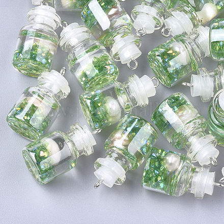 Pendentifs de bouteille en verre GLAA-T001-03A-1