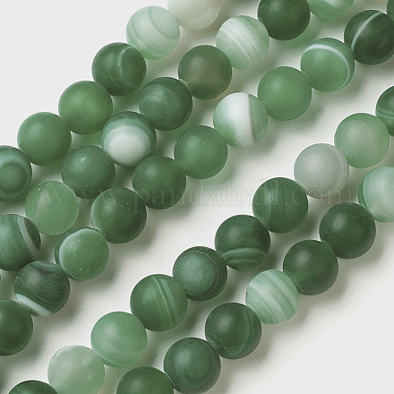 Chapelets de perles en agate rayée/agate à rangs de grade naturel G-E478-08-10MM-1