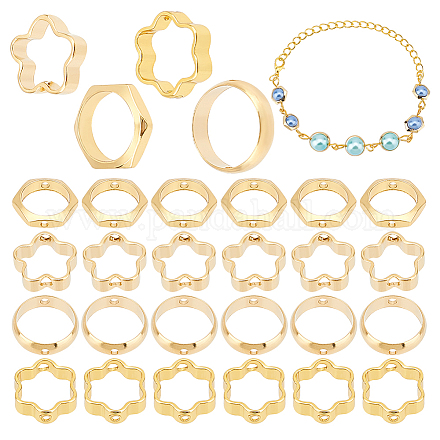 Hobbiesay 60 pièces 4 cadres de perles en laiton de style KK-HY0001-37-1