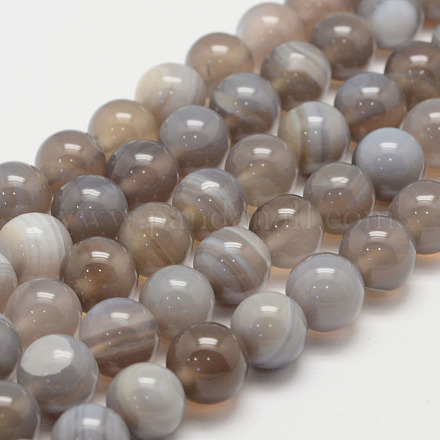Natural Striped Agate/Banded Agate Bead Strands G-K155-D-10mm-02-1