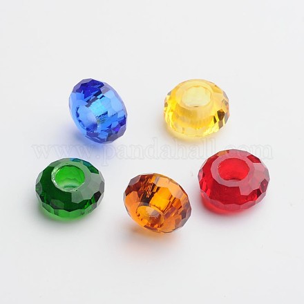 76 facettierten Glas European Beads X-GPDL-F007-M-1
