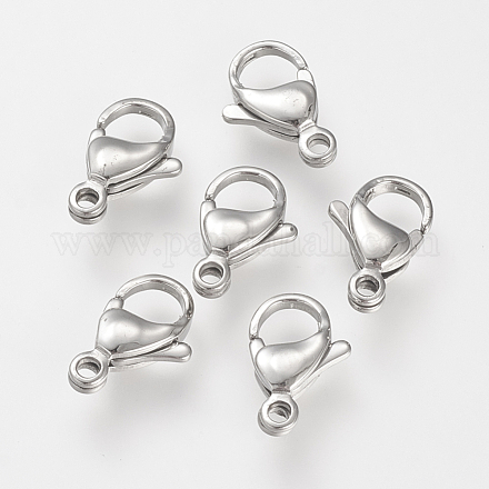 304 Stainless Steel Lobster Claw Clasps STAS-S066-15mm-15-1
