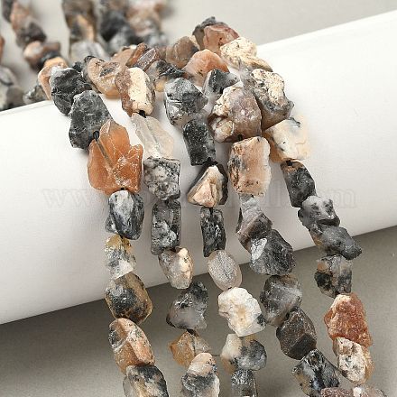 Необработанные грубые натуральные африканские черные опаловые бусины нити G-M453-D02-1