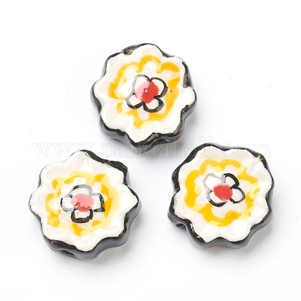 Handmade Porcelain Flower Beads PORC-J008-04B-1