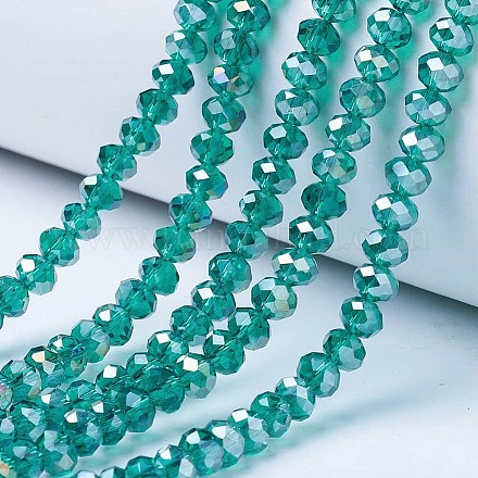 Chapelets de perles en verre électroplaqué EGLA-A034-T2mm-B04-1