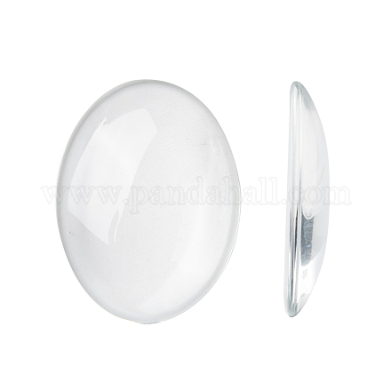 Прозрачные стеклянные овальные кабошоны X-GGLA-R022-40x30-1