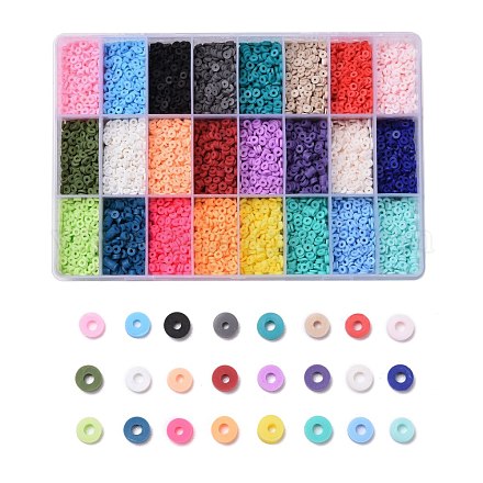240g 24 couleurs perles en pâte polymère faites à la main CLAY-JP0001-07-4mm-1
