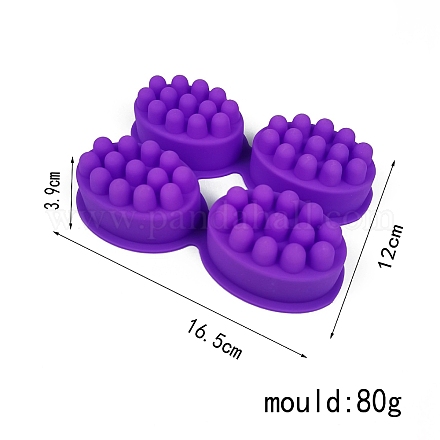 Diy 石鹸金型  シリコーン鋳造金型  オーバル  青紫色  165x120x39mm SOAP-PW0001-014C-1