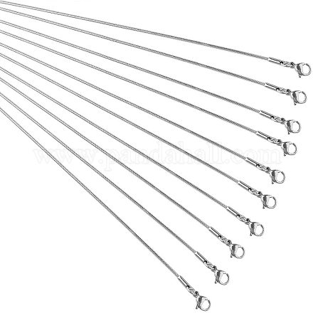 Pandahall elite 10 strands 304 ожерелья из нержавеющей стали в виде змеиной цепочки с застежками-лобстерами 17.3 дюйма MAK-PH0002-03B-1