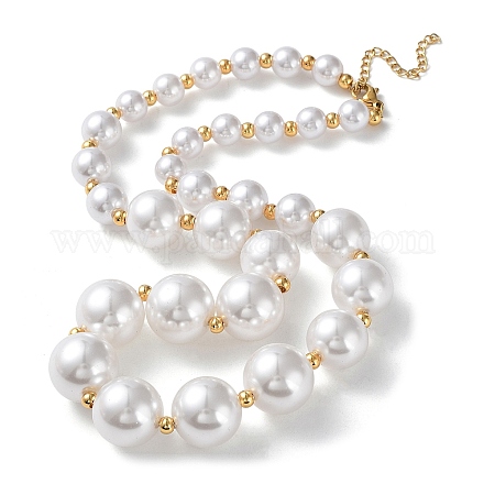 Collier de perles graduées en perles de plastique NJEW-F317-03G-1