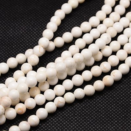 Brins de perles rondes en magnésite naturelle TURQ-L016-01-6mm-1